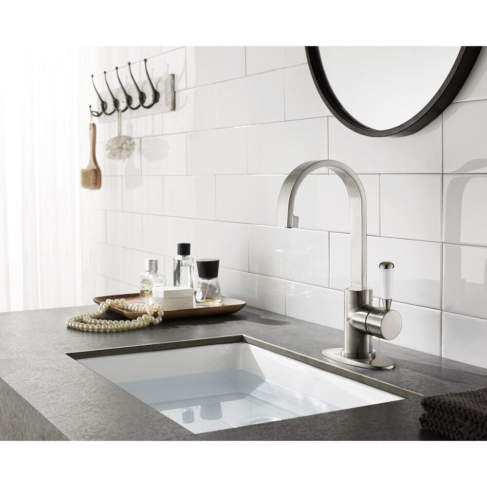 Paris Single Hole Single-Handle Bathroom Faucet in Brushed Nickel