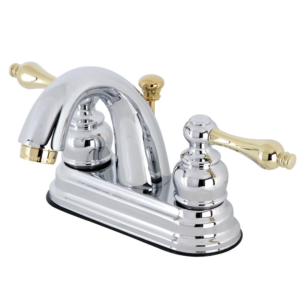 Robinet de salle de bain à double poignée central Restoration de 4 pouces en chrome poli/laiton poli