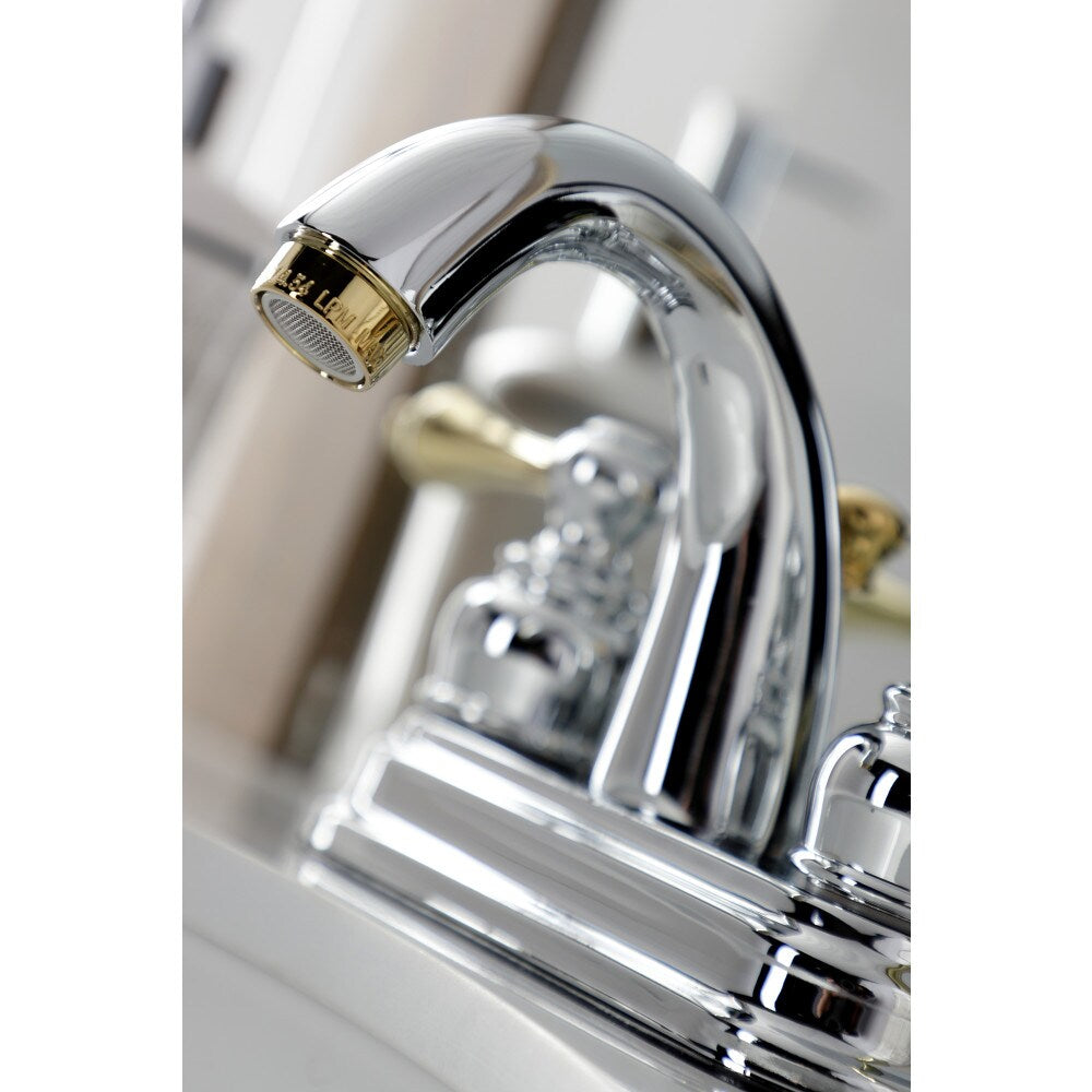Robinet de salle de bain à double poignée central Restoration de 4 pouces en chrome poli/laiton poli