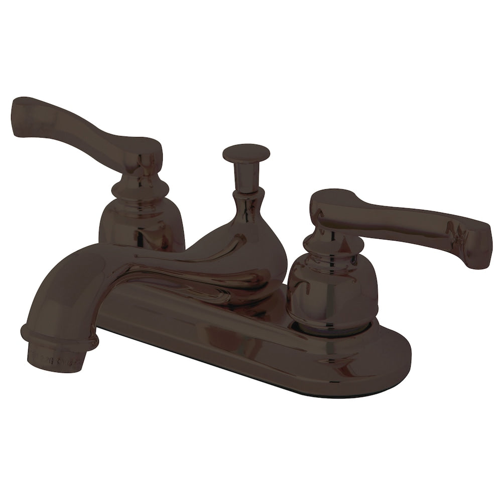 Robinet de salle de bain moderne à 2 poignées et à robinet central de 4 pouces en bronze huilé