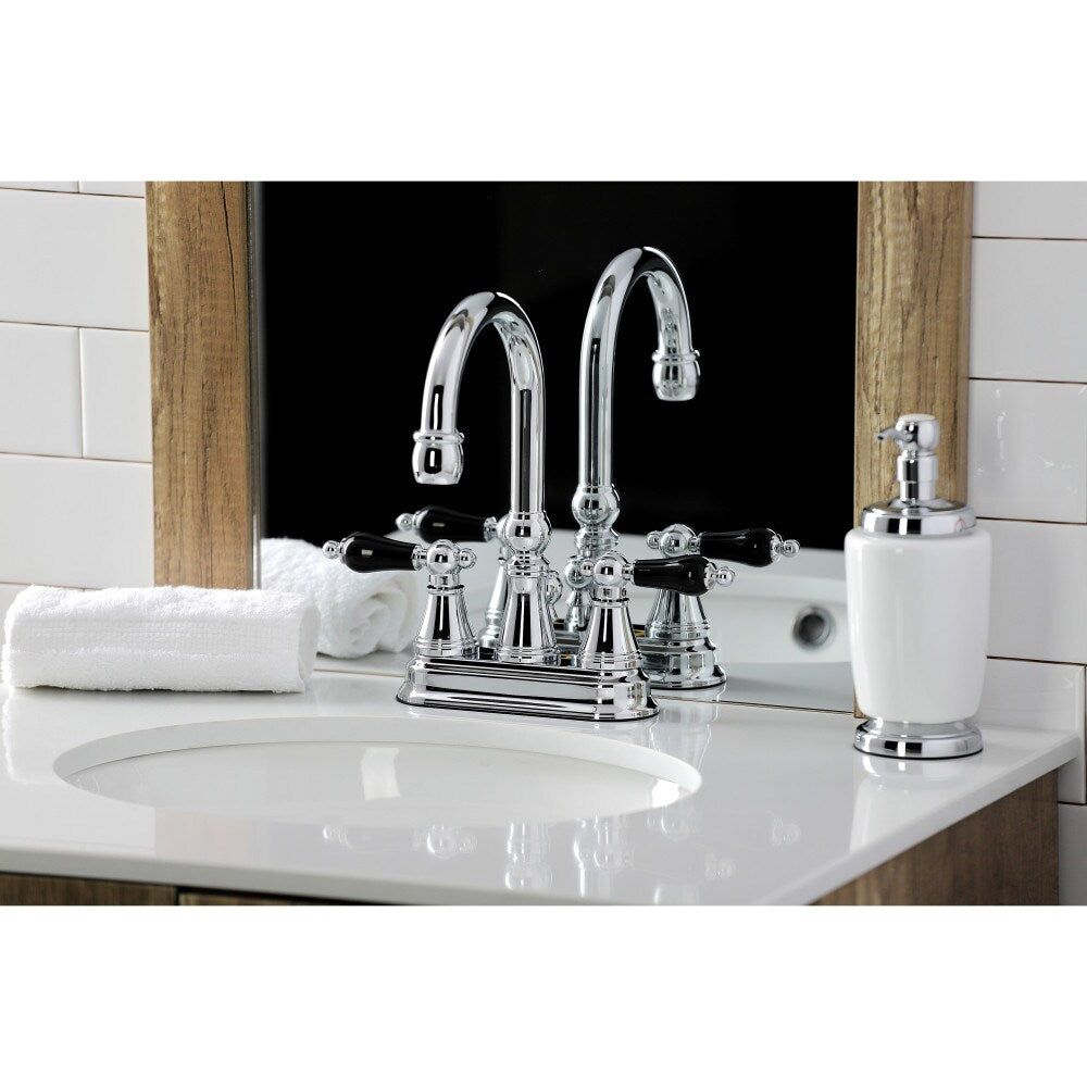 Robinet de salle de bain central Duchess de 4 pouces à 2 poignées en chrome poli