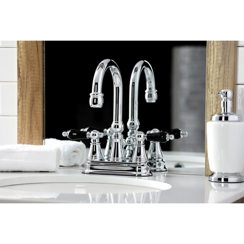 Robinet de salle de bain central Duchess de 4 pouces à 2 poignées en chrome poli