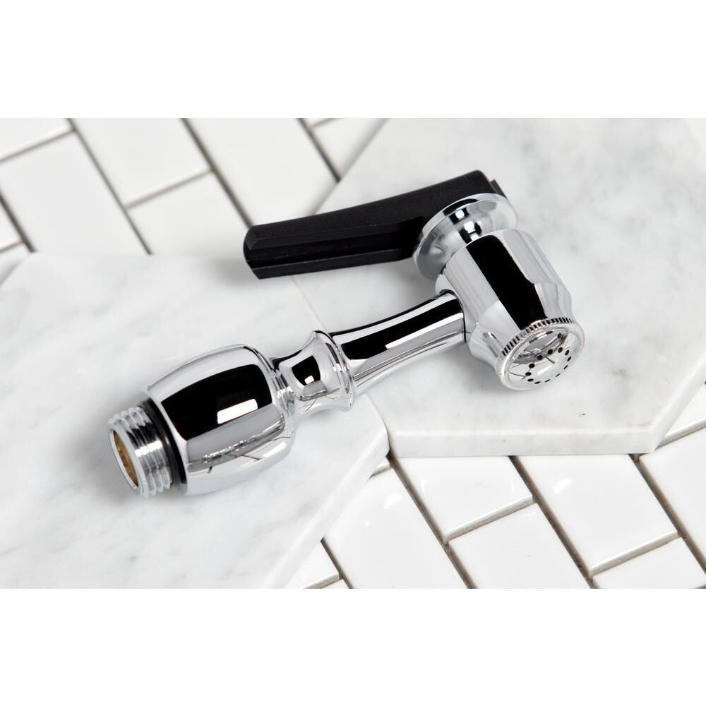 Robinet de cuisine standard à 2 poignées de style géorgien avec pulvérisateur latéral en chrome poli