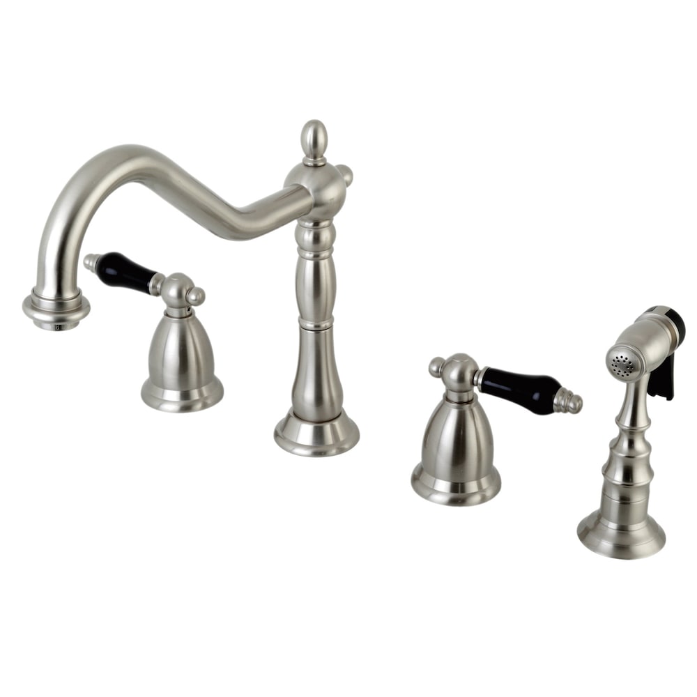 Robinet de cuisine standard à 2 poignées Duchess avec pulvérisateur latéral en nickel brossé