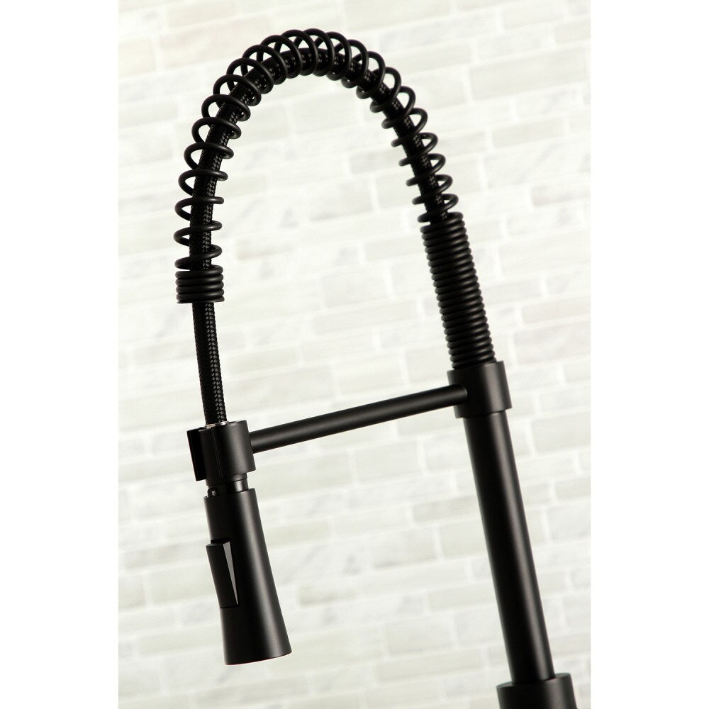 Robinet de cuisine moderne à poignée unique et pulvérisateur rétractable en noir mat