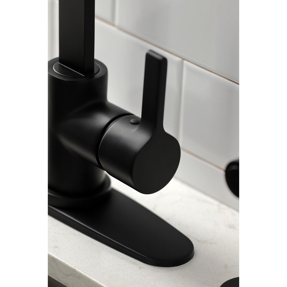 Robinet de cuisine à poignée unique Continental avec pulvérisateur latéral en noir mat