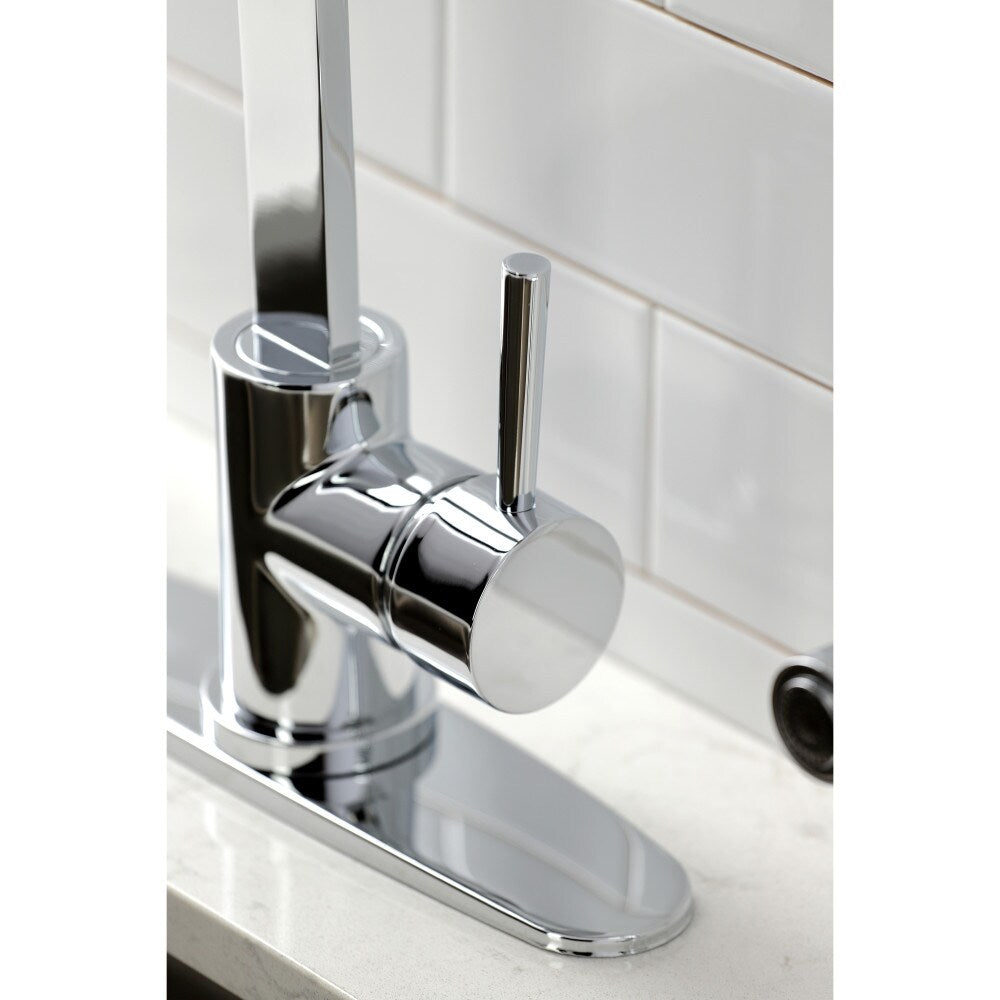 Robinet de cuisine à poignée unique Concord avec pulvérisateur latéral en chrome poli