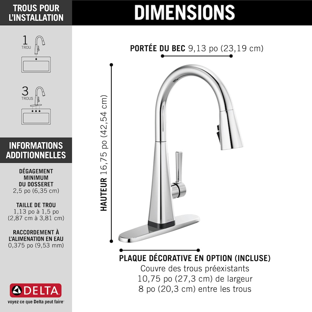 Lenta Touch Single-Handle Pull-Down Sprayer Kitchen Faucet with ShieldSpray Technology in Chrome