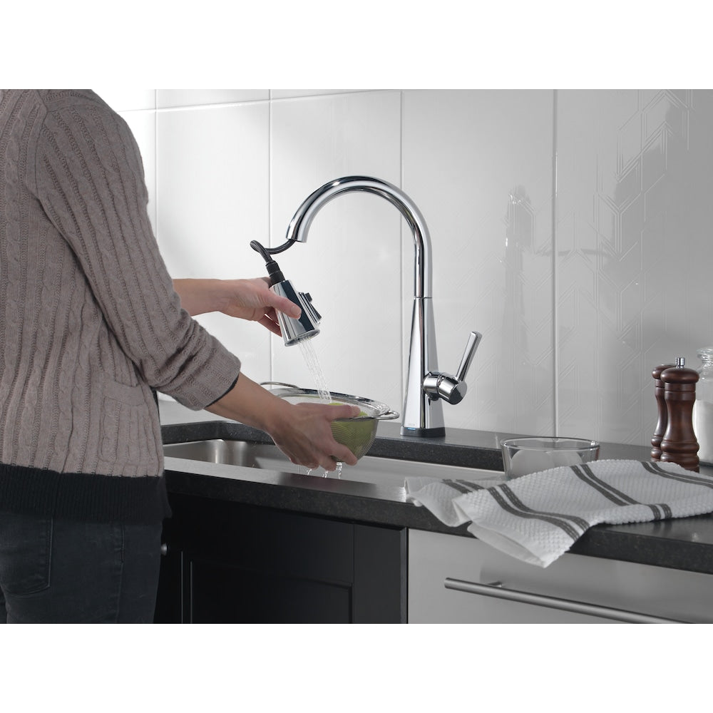 Lenta Touch Single-Handle Pull-Down Sprayer Kitchen Faucet with ShieldSpray Technology in Chrome