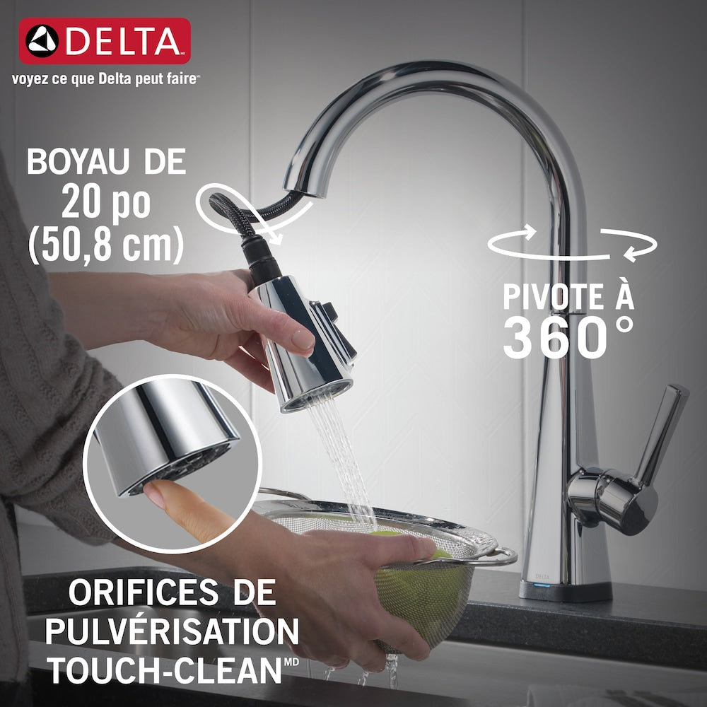 Lenta Touch Single-Handle Pull-Down Sprayer Kitchen Faucet with ShieldSpray Technology in Chrome