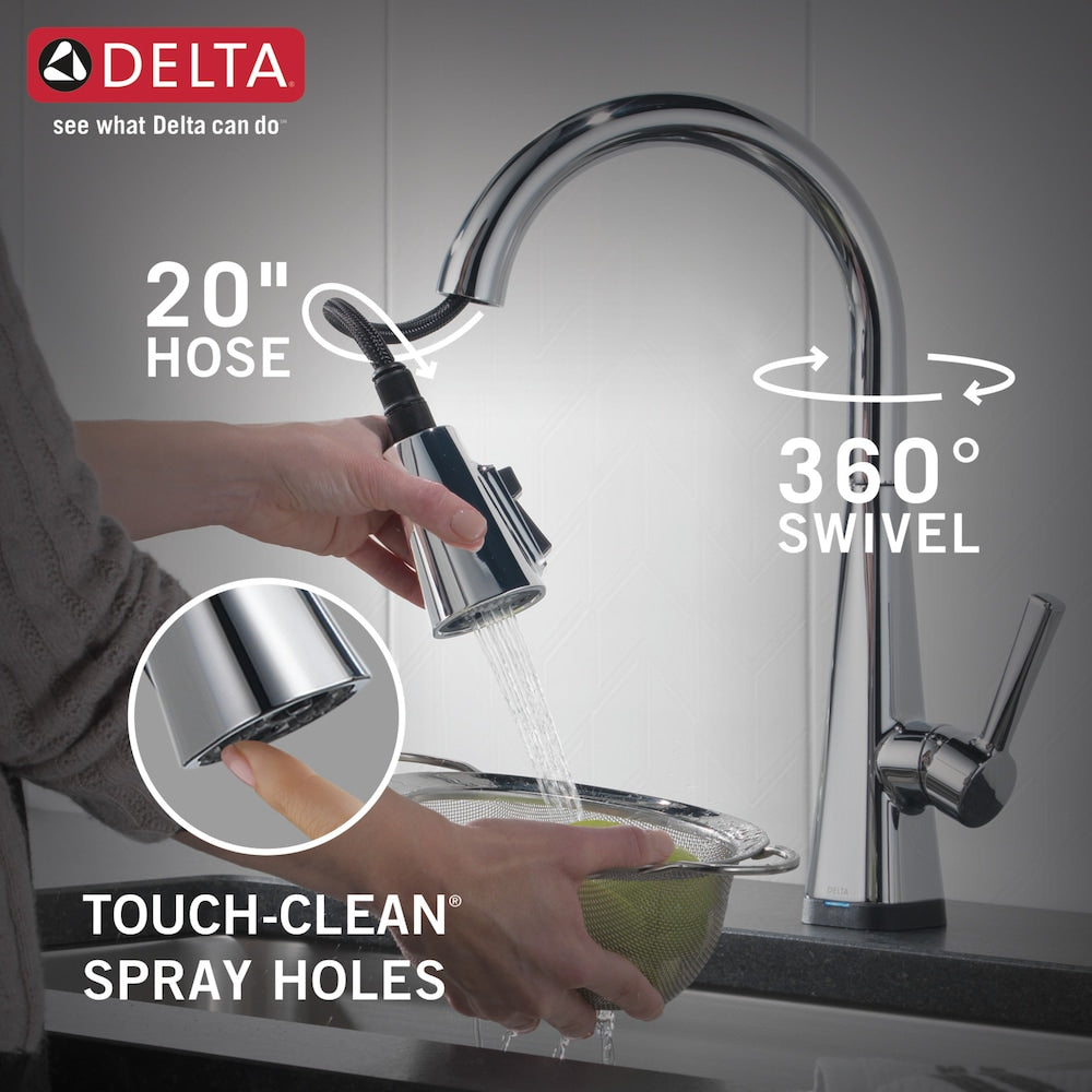 Lenta Touch Single-Handle Pull-Down Sprayer Kitchen Faucet with ShieldSpray Technology in Chrome