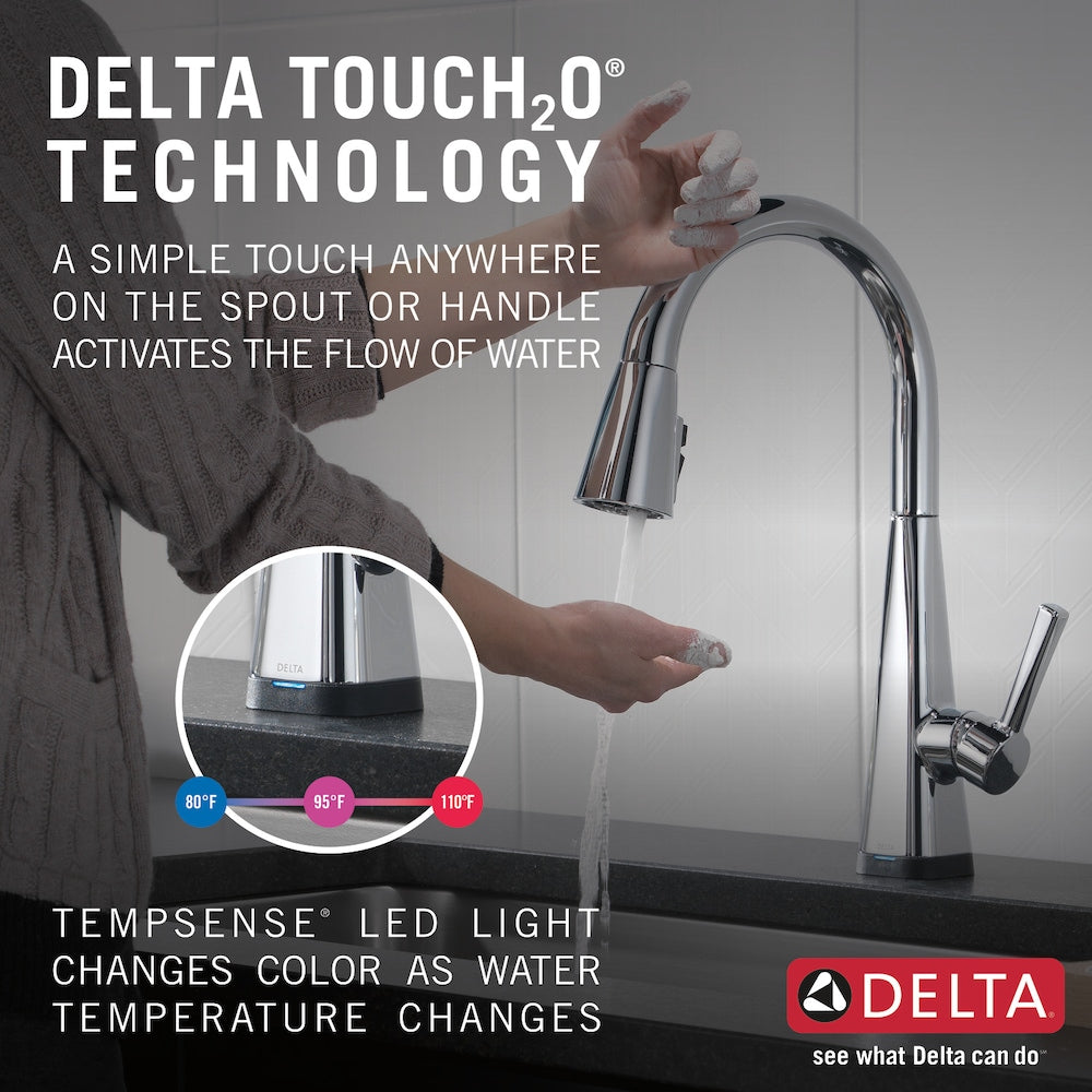 Lenta Touch Single-Handle Pull-Down Sprayer Kitchen Faucet with ShieldSpray Technology in Chrome