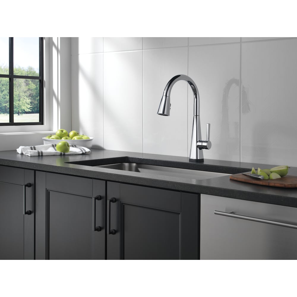 Lenta Touch Single-Handle Pull-Down Sprayer Kitchen Faucet with ShieldSpray Technology in Chrome