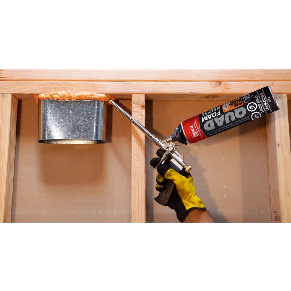Scellant isolant en mousse pulvérisée Quad Fire Block, intérieur/extérieur, 598 g
