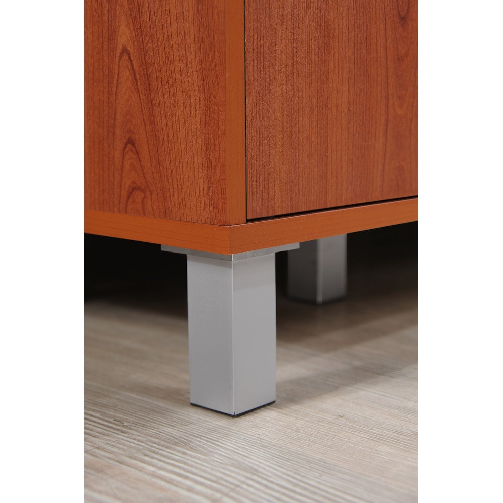 46.7-inch W Engineered Wood Kitchen Island with Spice Rack Plus Towel Holder in Cherry