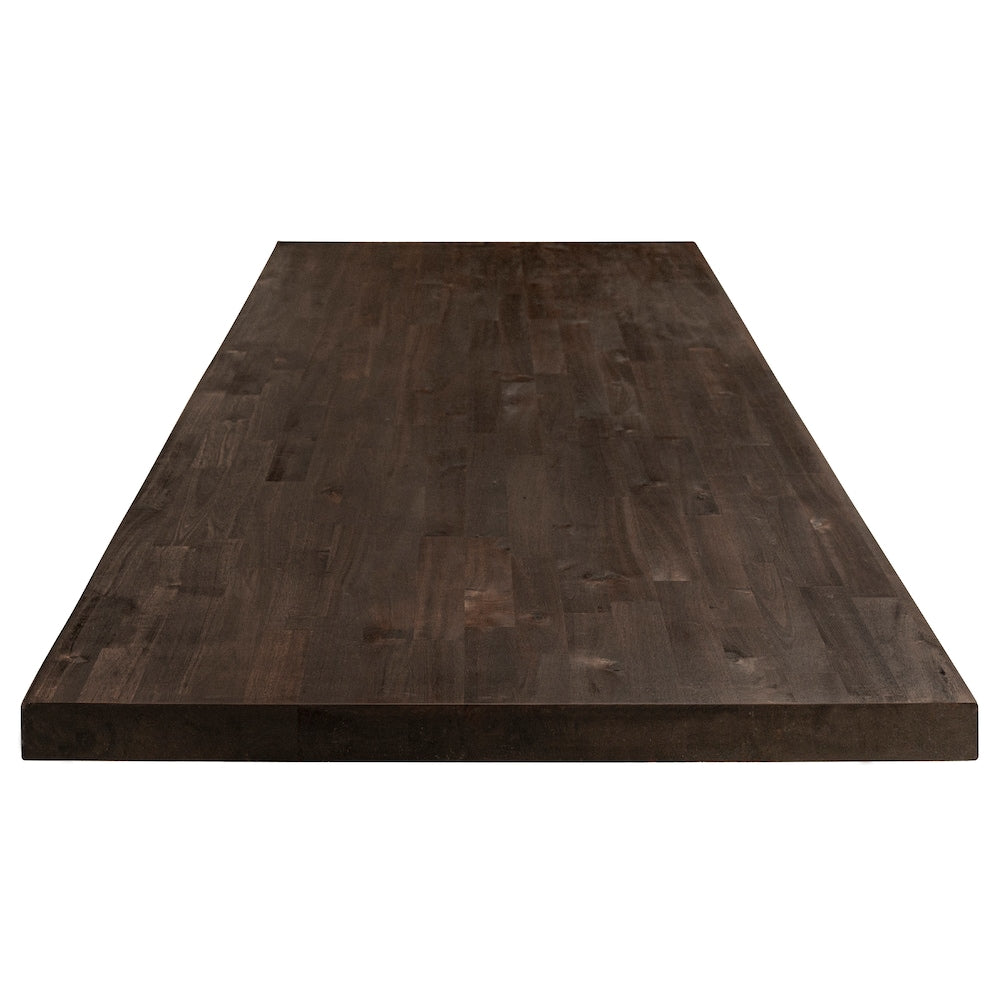 Comptoir de boucher en acacia pré-teinté et noyer de 6 pi x 25 po x 1,5 po