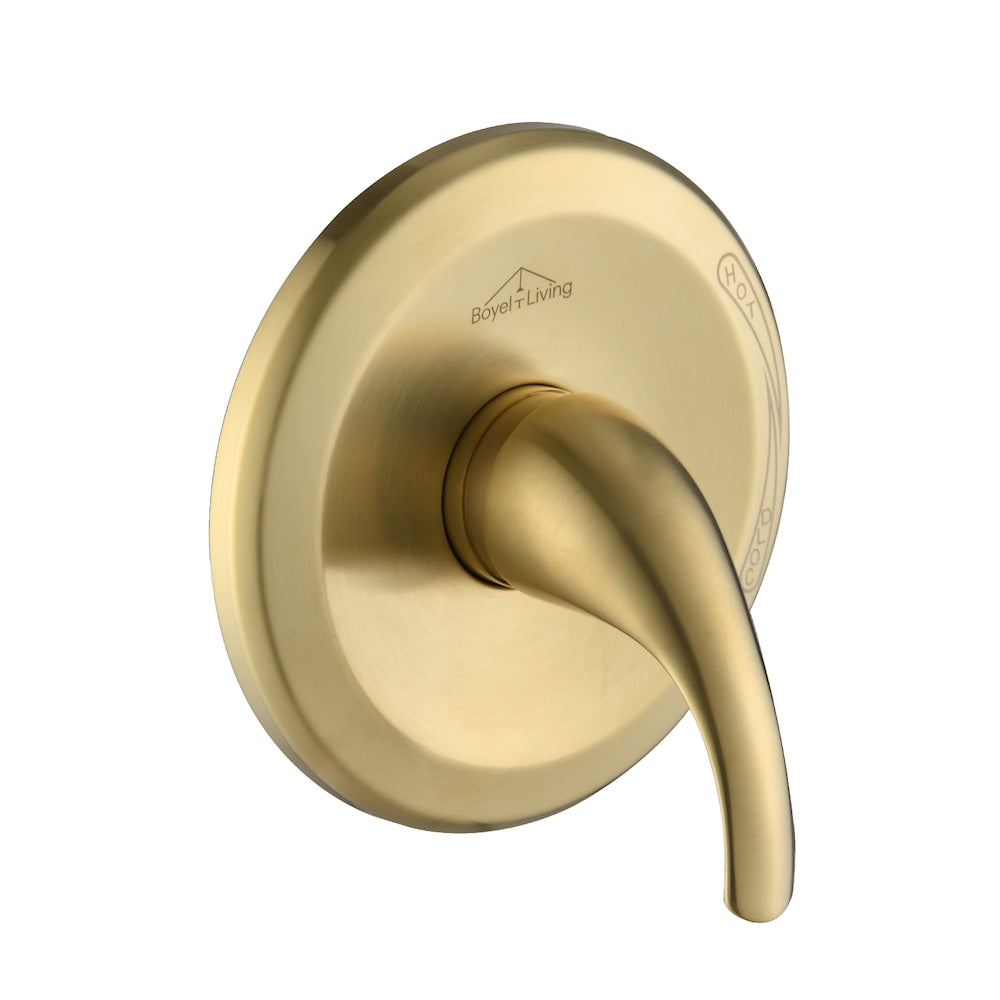 Valve d'équilibrage de pression à fonction unique avec kit de garniture à poignée unique en or brossé
