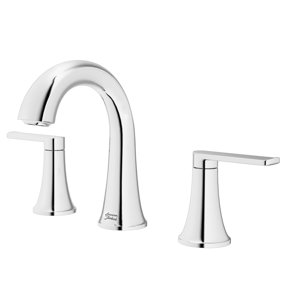 Robinet de lavabo de salle de bain à 2 poignées (8 pouces) à large entraxe Corsham en chrome poli (drain et valve inclus)