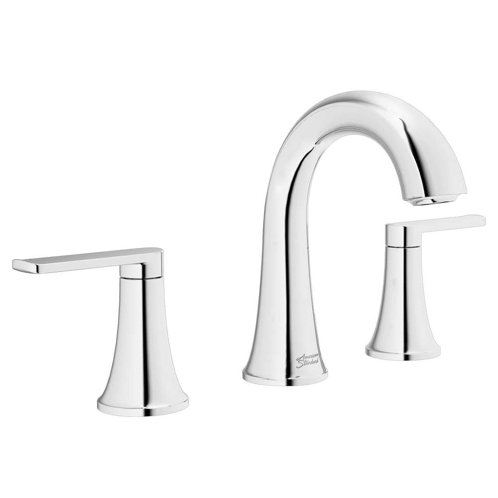 Robinet de lavabo de salle de bain à 2 poignées (8 pouces) à large entraxe Corsham en chrome poli (drain et valve inclus)