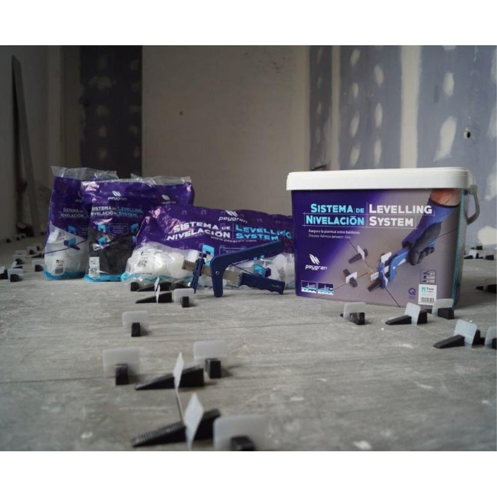 LS CLASSIC - 1mm (1/32") Tile Leveling Super Kit  (400 Clips, 200 Wedges, 1 Pliers)