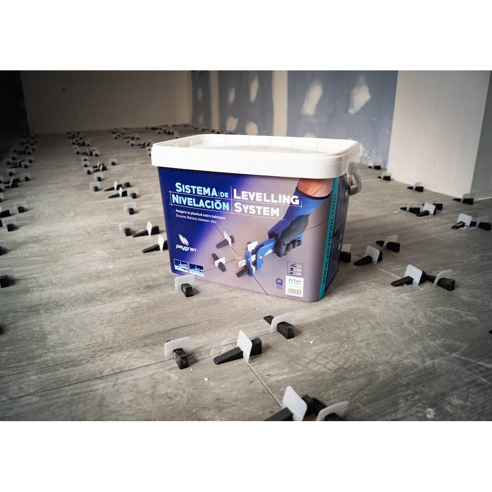 LS CLASSIC - 1mm (1/32") Tile Leveling Super Kit  (400 Clips, 200 Wedges, 1 Pliers)