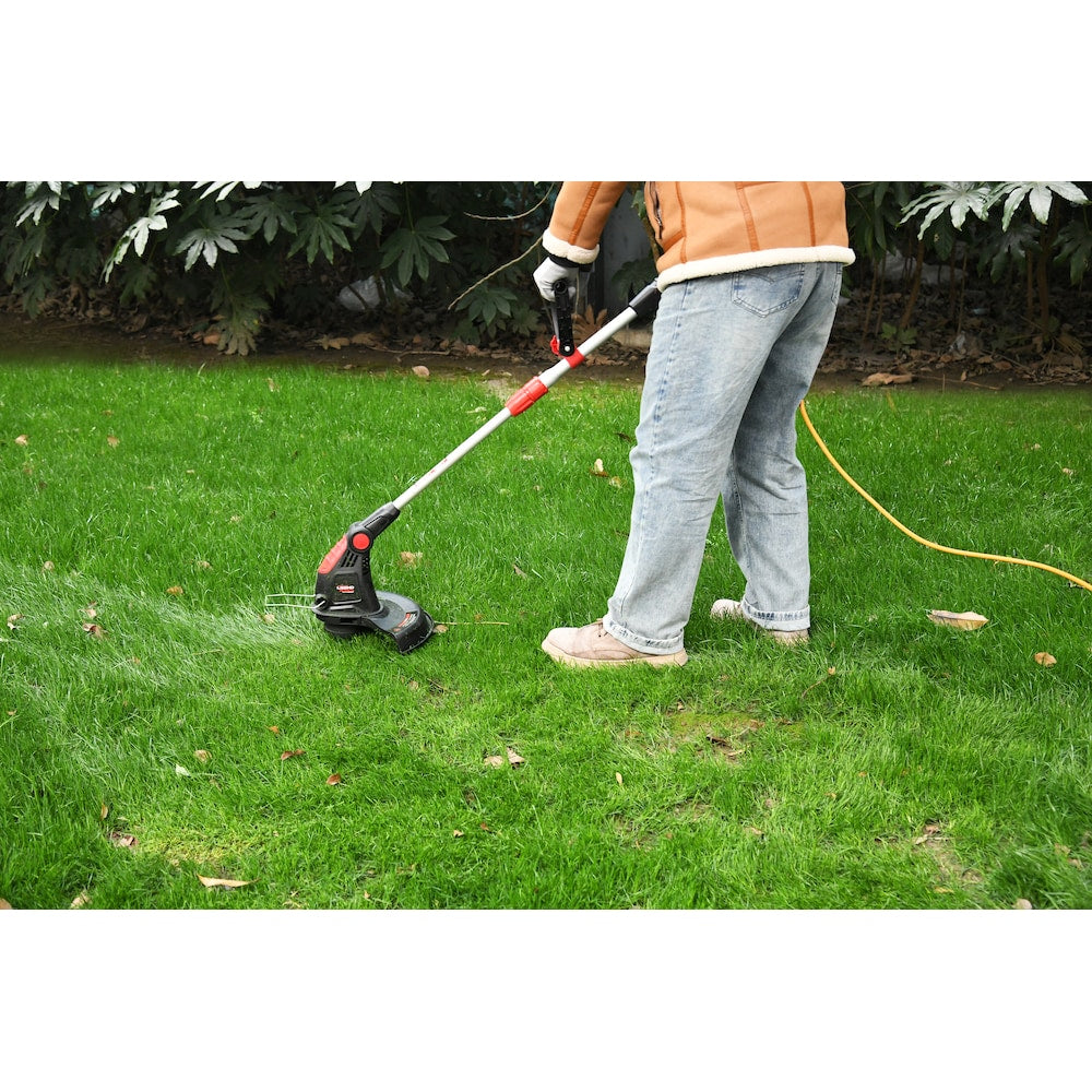 13-inch 4 Amp Corded Electric Multi-Angle Telescoping Pole Grass Trimmer & Edger