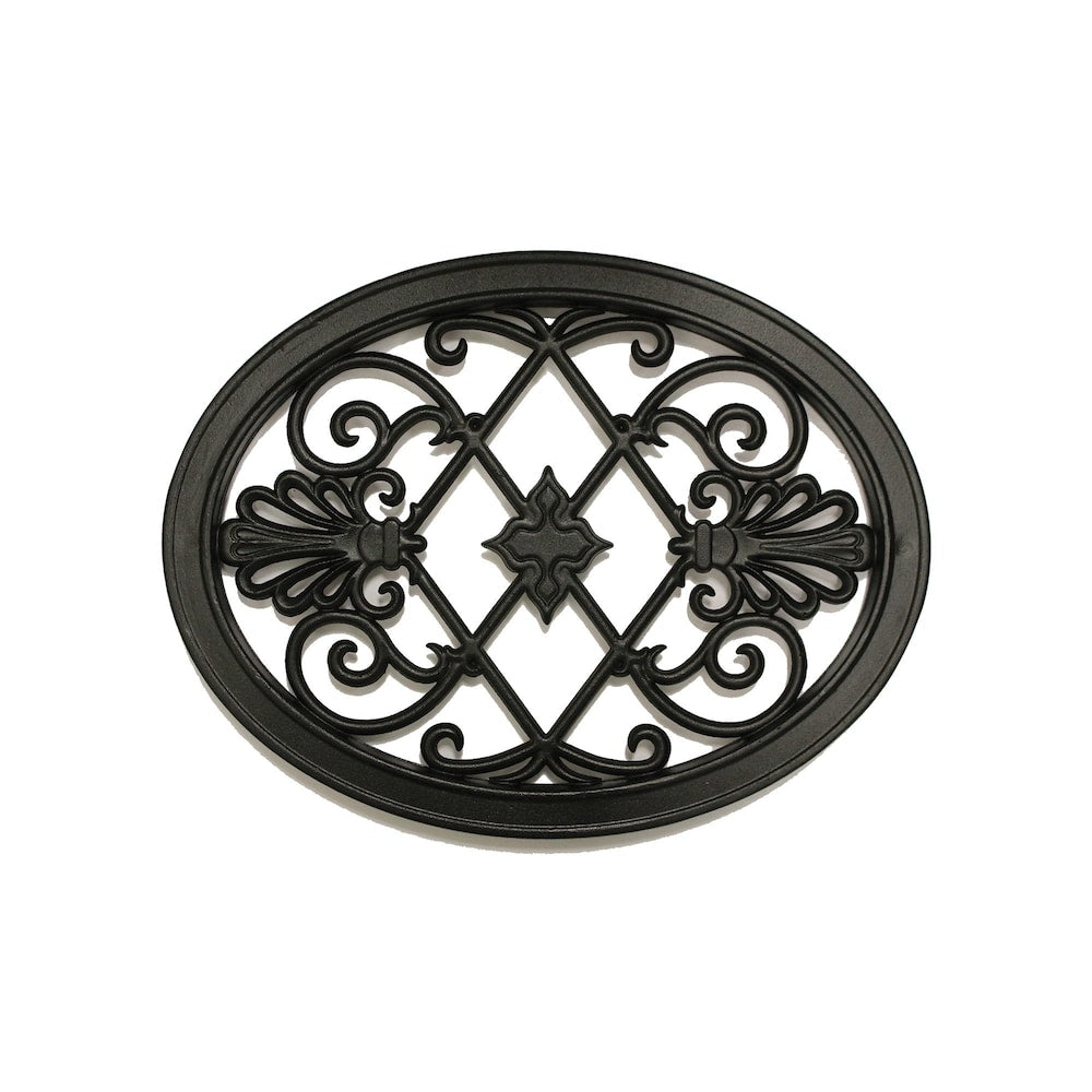 Insert de clôture et de portail ovale en aluminium moulé noir de 13 po x 17 po, 12 unités