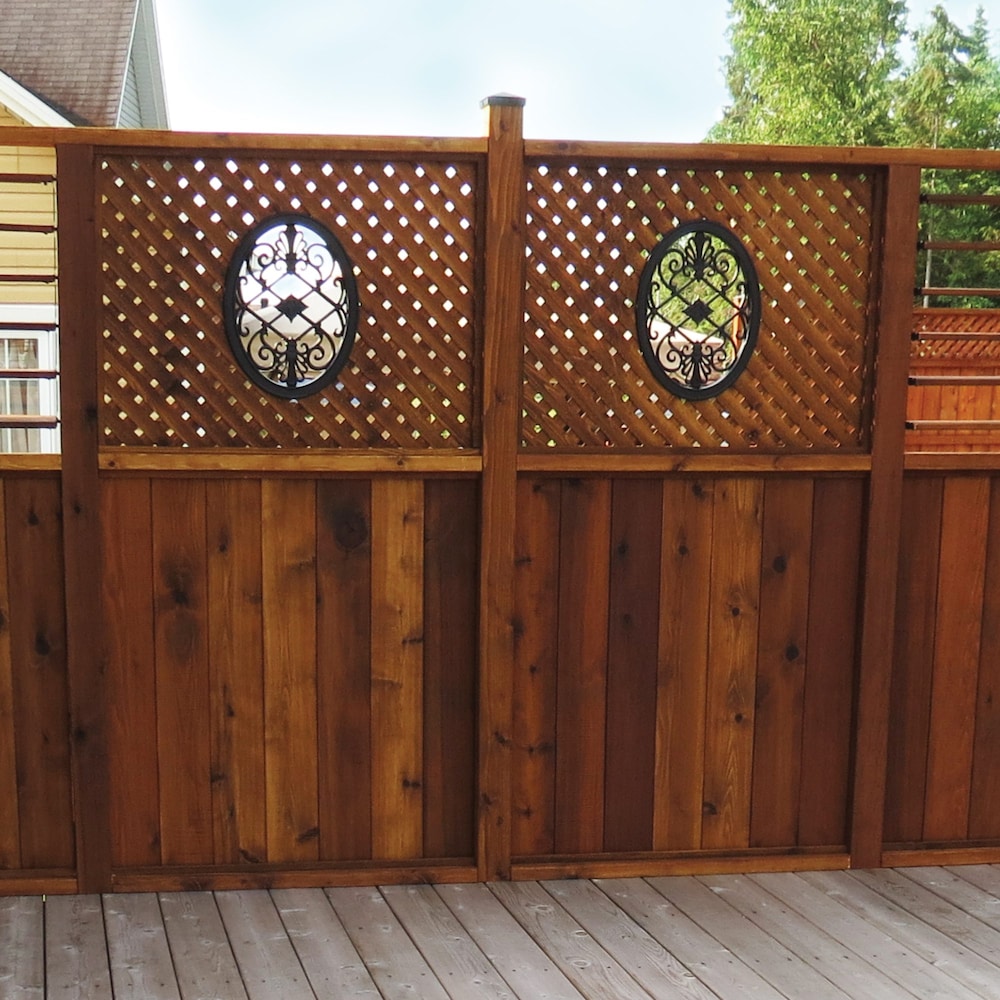 Insert de clôture et de portail ovale en aluminium moulé noir de 13 po x 17 po, 12 unités