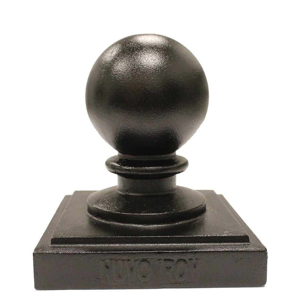 6in x 6in Black Aluminum Ornamental Ball Post Cap 12 Units