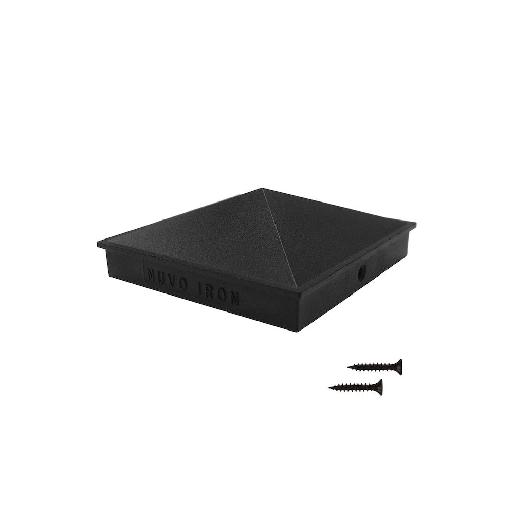 4in x 4in Black Aluminum Ornamental Pyramid Post Cap 24 Unit Master Pack