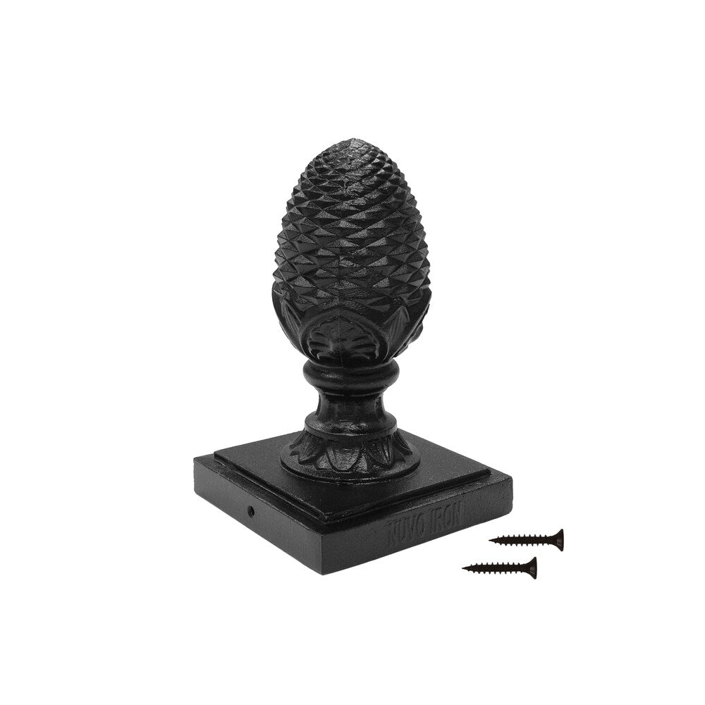 6" x 6" Aluminum Ornamental Pineapple Post Cap Black (12-Pack)