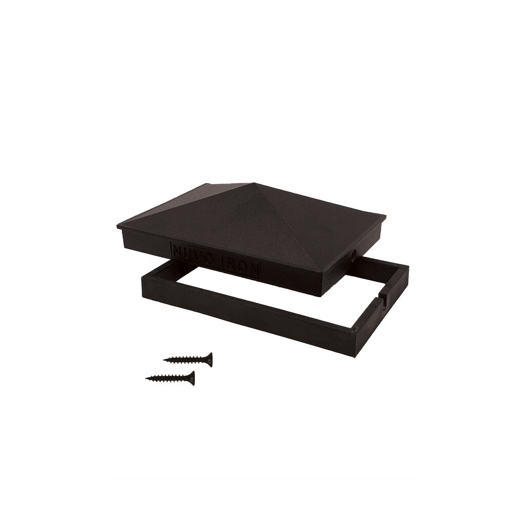 Capuchon de poteau décoratif en aluminium noir de 4 po x 6 po, 24 unités