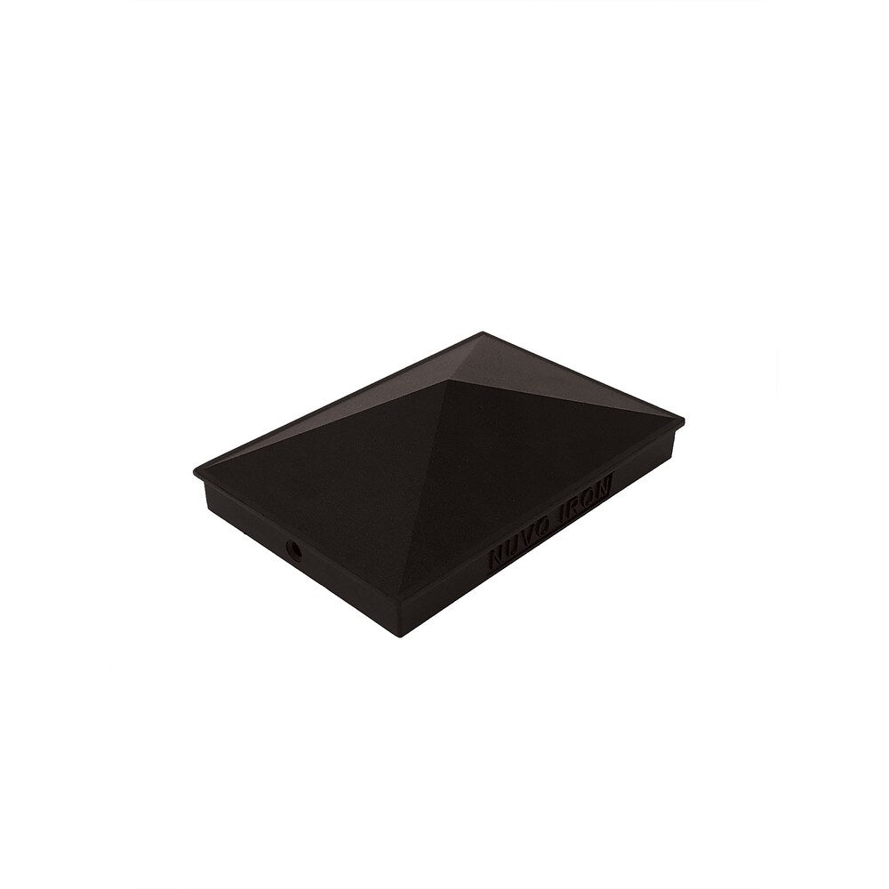 Capuchon de poteau décoratif en aluminium noir de 4 po x 6 po, 24 unités
