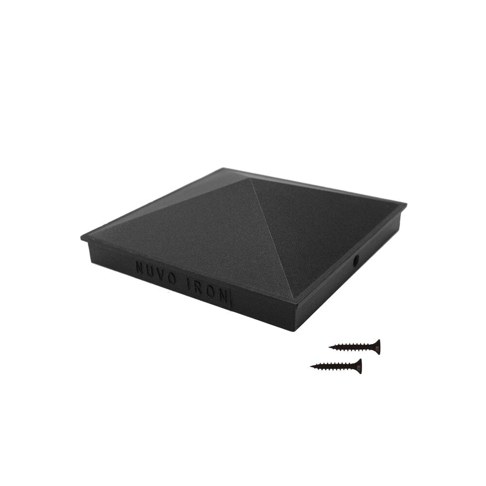 6in x 6in Black Aluminum Ornamental Pyramid Post Cap 24 Units