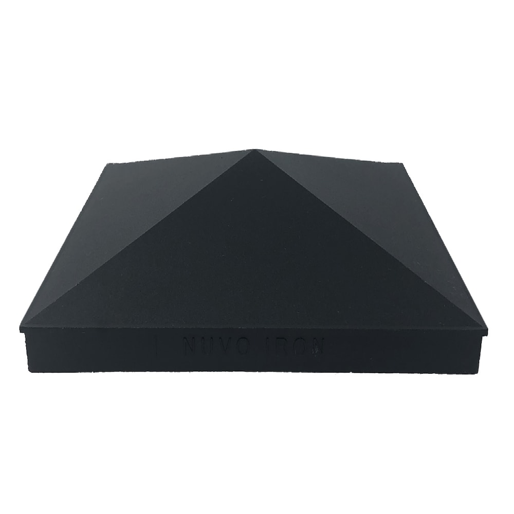 8in x 8in Black Aluminum Ornamental Pyramid Post Cap 12 Units