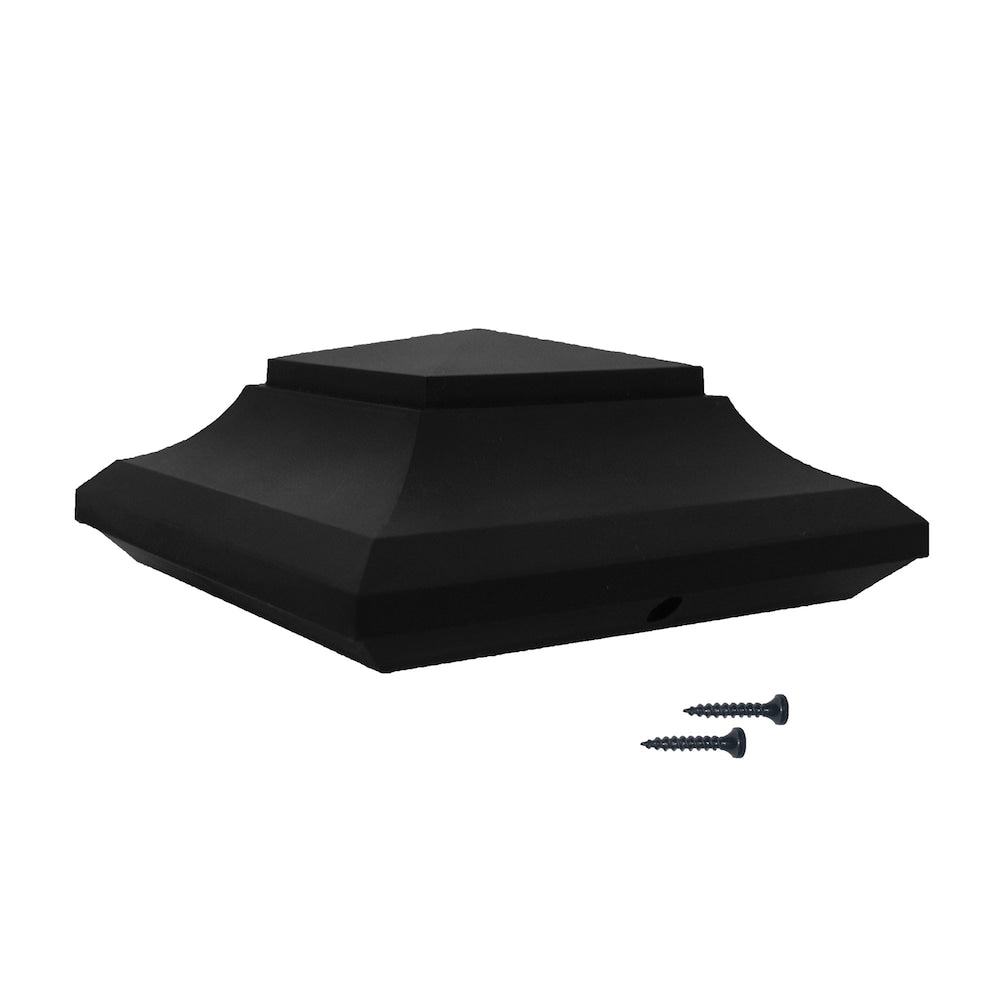 6" x 6" Plastic Pyramid Post Cap Black (24-Pack)