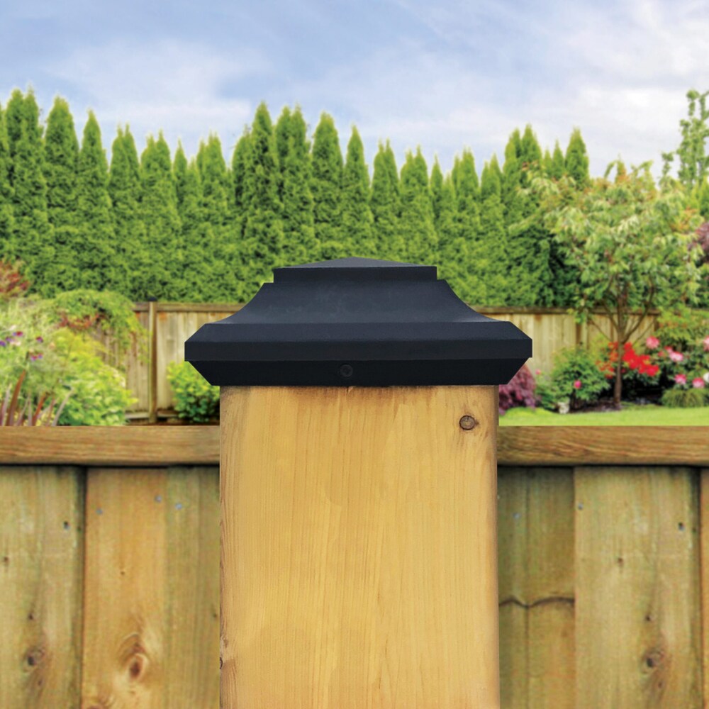 6" x 6" Plastic Pyramid Post Cap Black (24-Pack)