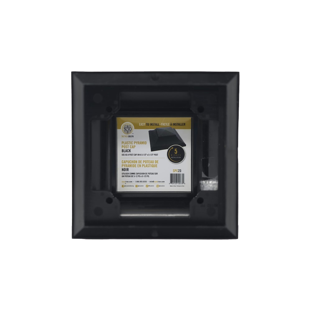 6" x 6" Plastic Pyramid Post Cap Black (24-Pack)