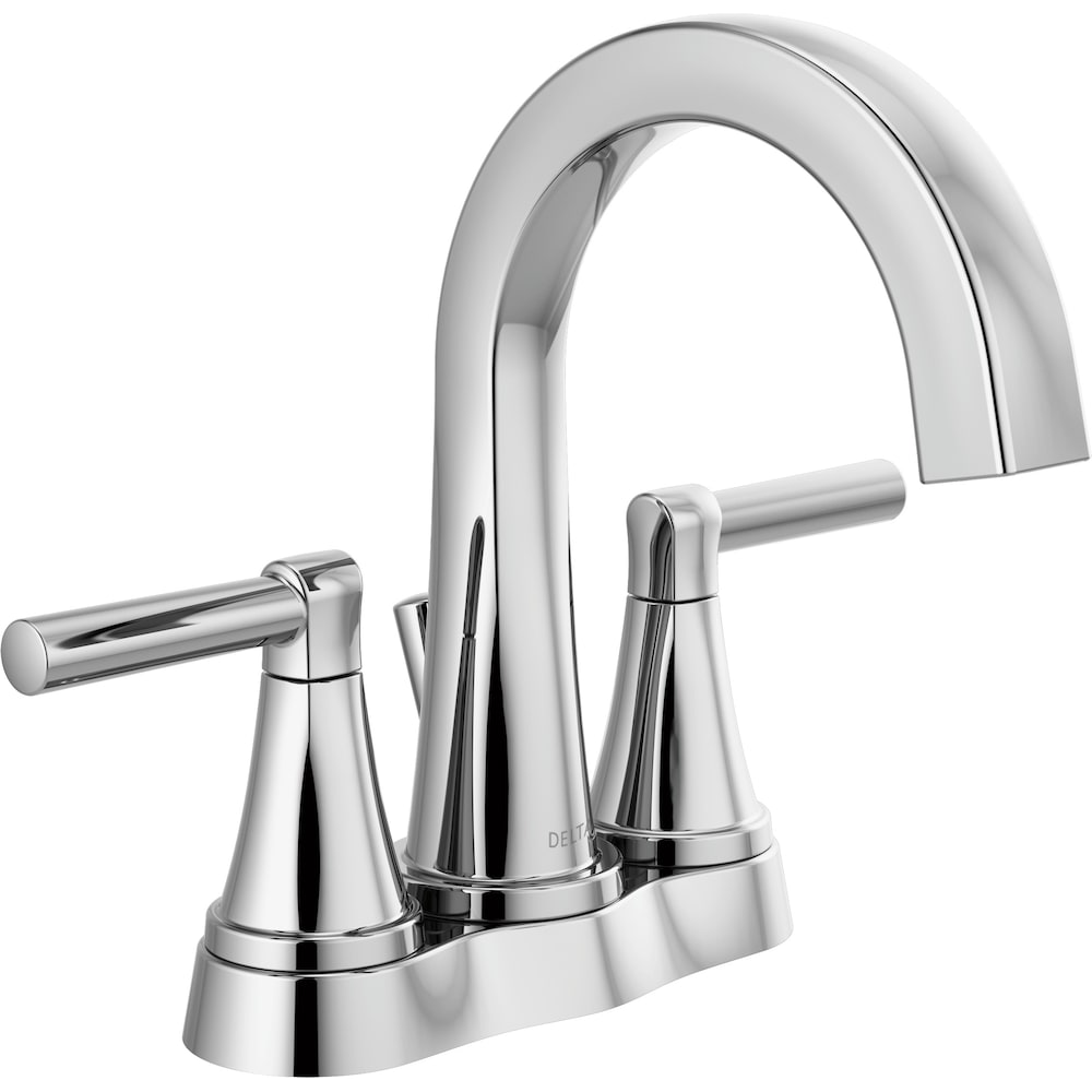 Robinet de salle de bain central à deux poignées Becker en chrome