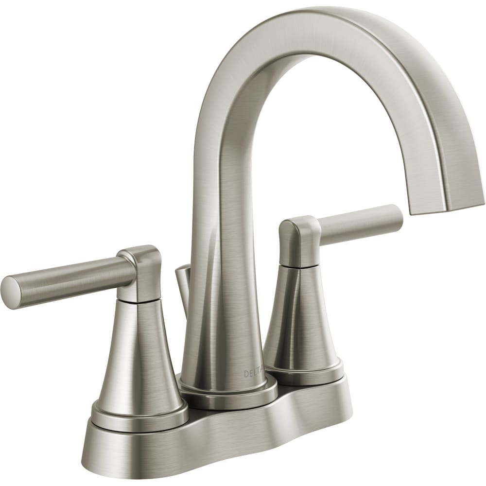 Robinet de salle de bain central à deux poignées Becker en nickel brossé Spotshield