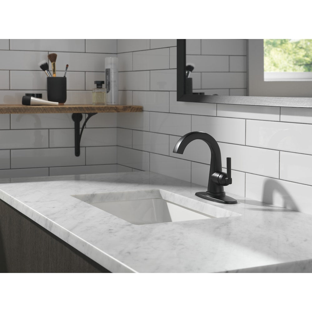 Robinet de salle de bain central à poignée unique Becker en noir mat