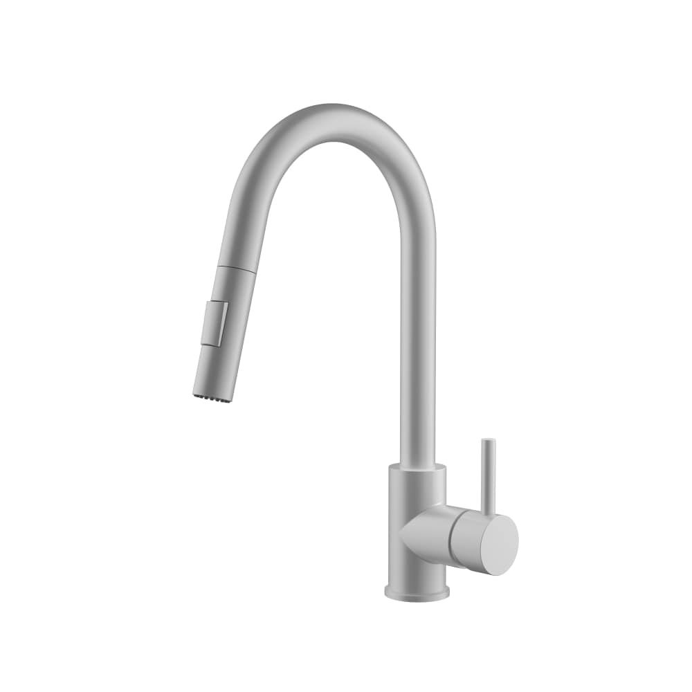 Monroe-W Single Handle Pull Out Sprayer Kitchen Faucet with Ceramic Catridge in White