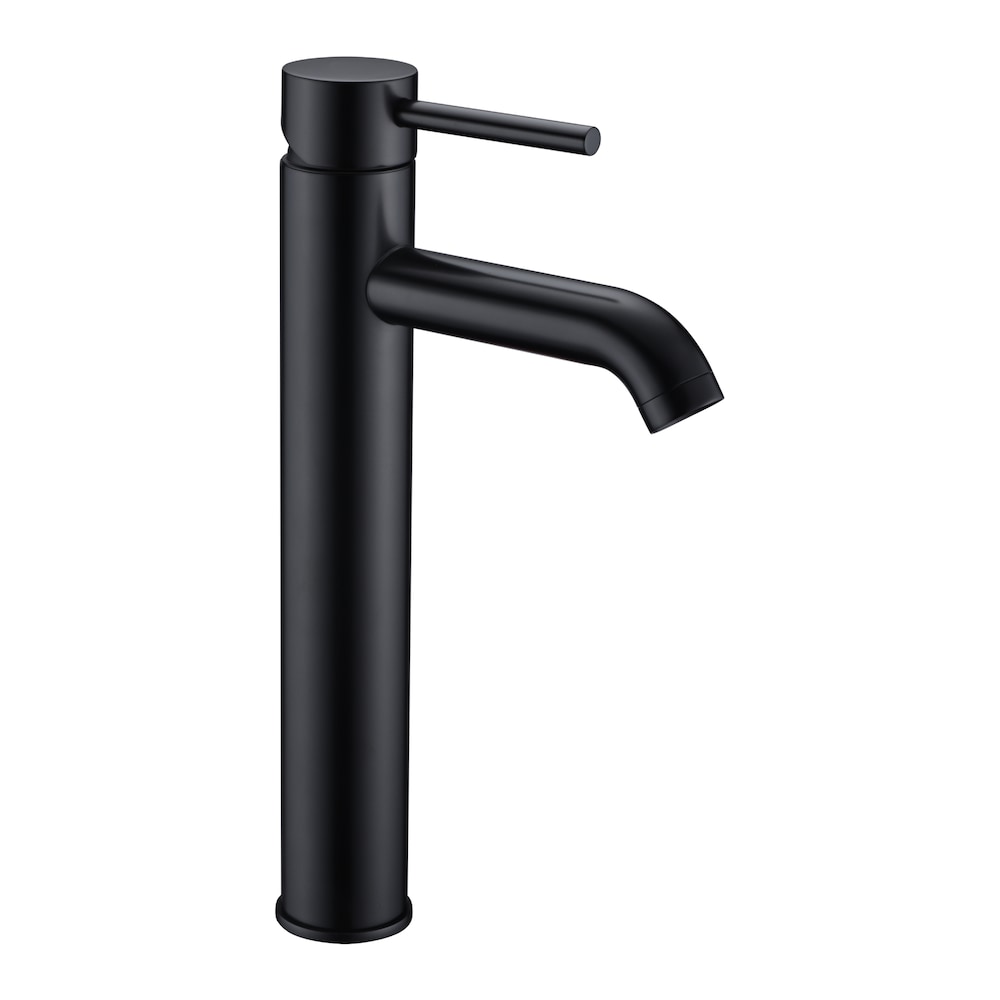 Robinet de salle de bain à poignée unique et trou unique Romanos-Bk en noir mat