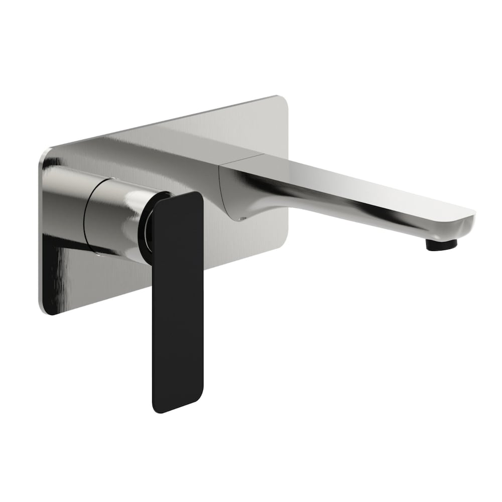 Renaldo Single handle Wall Mount Bathroom Faucet in Brushed Nickel