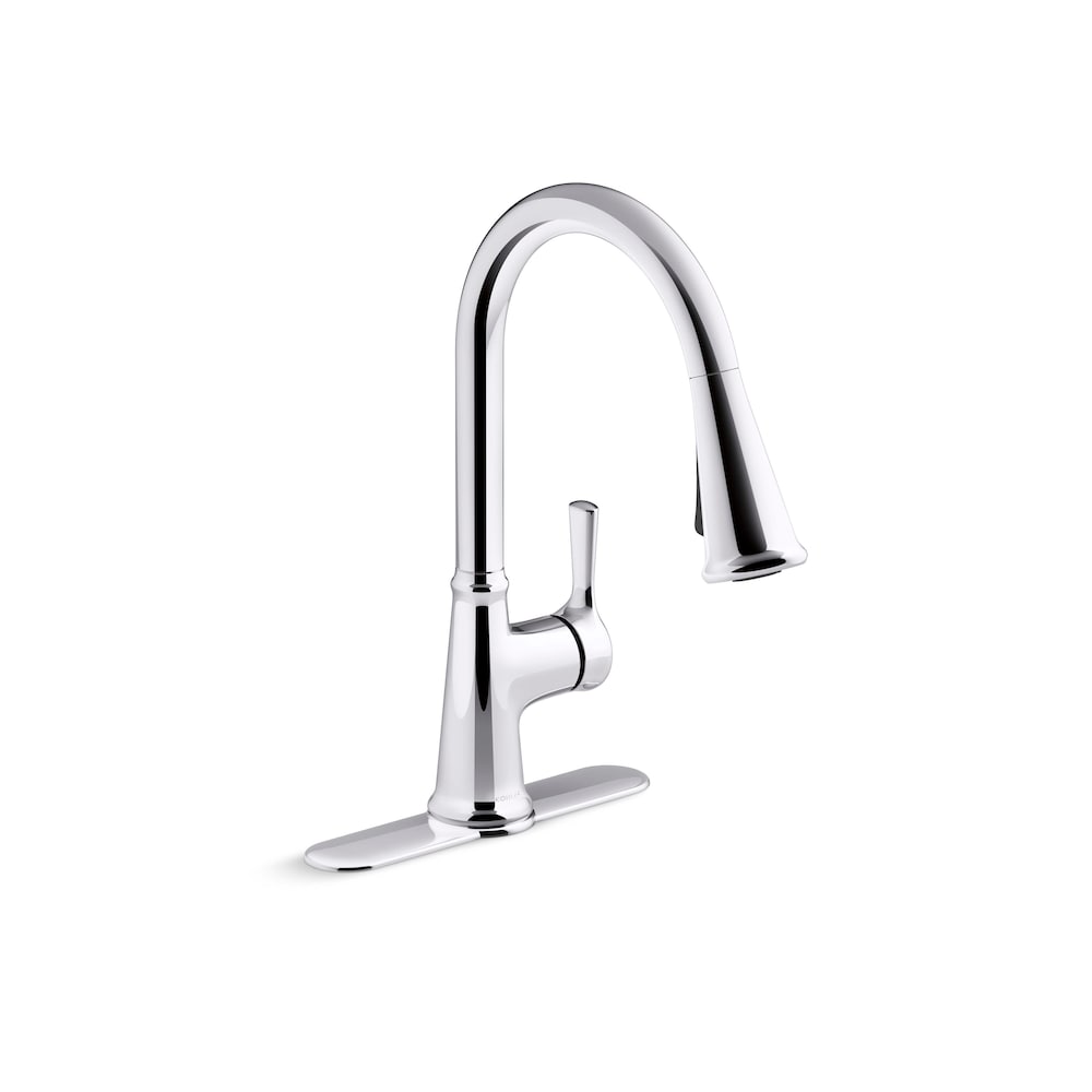 Robinet de cuisine à tirette Tyne en chrome poli