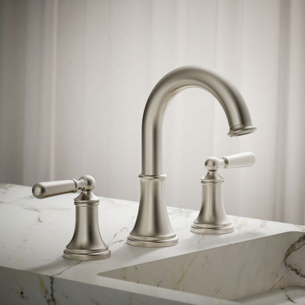 Robinet de lavabo de salle de bain à large portée Capilano en nickel brossé