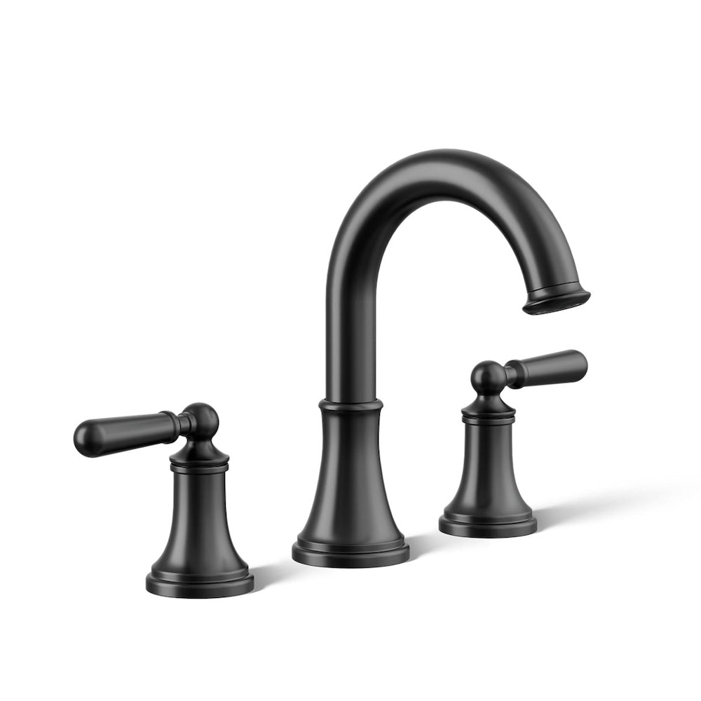 Capilano Widespread bathroom sink faucet in Matte Black