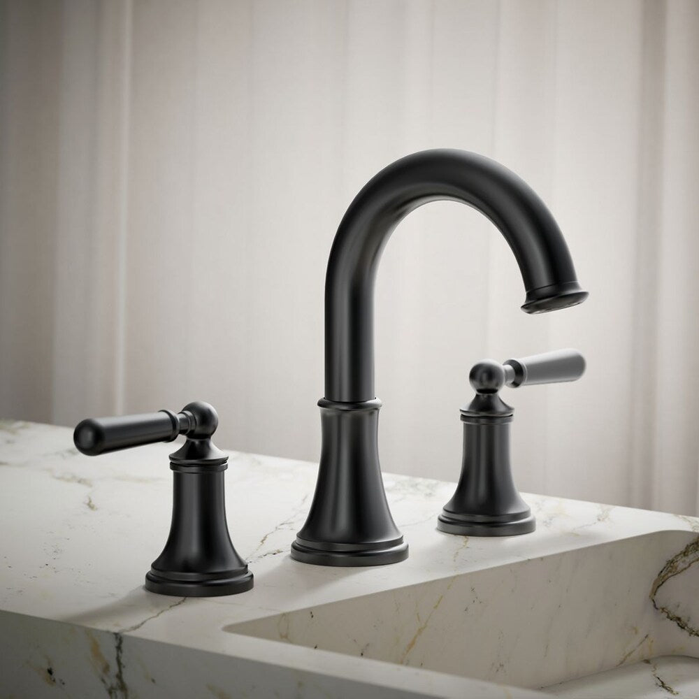 Robinet de lavabo de salle de bain à large portée Capilano en noir mat