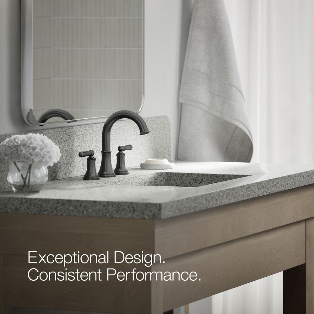 Capilano Widespread bathroom sink faucet in Matte Black