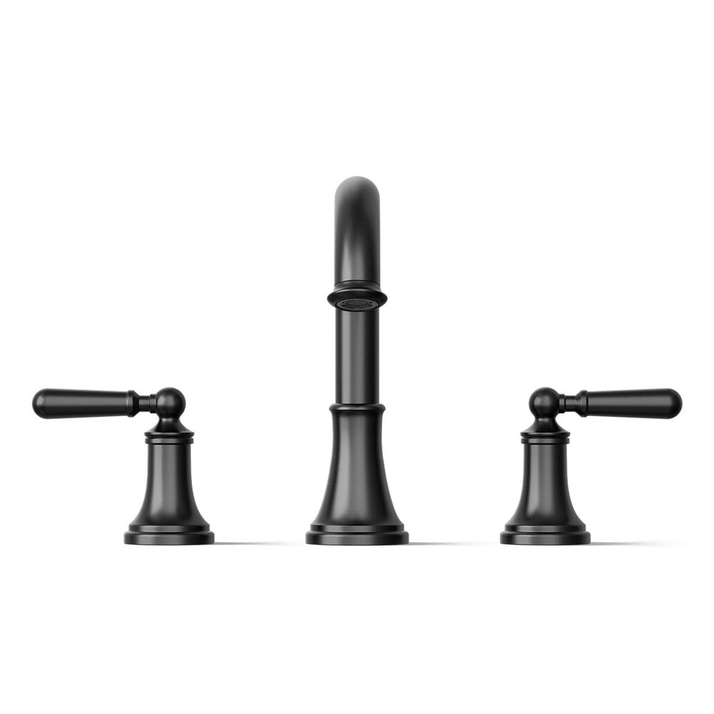 Capilano Widespread bathroom sink faucet in Matte Black